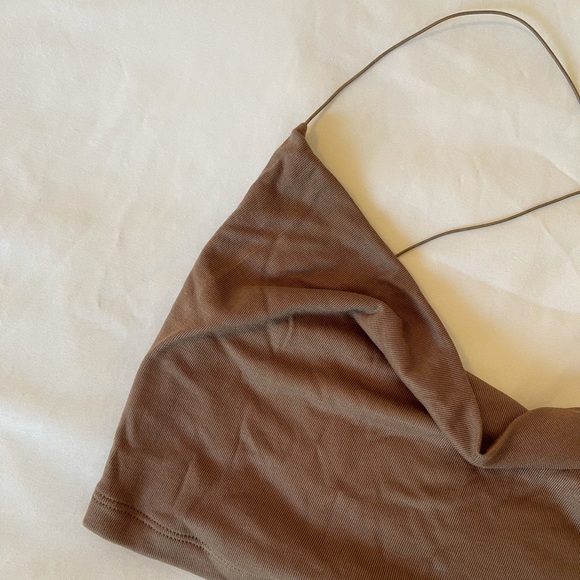 White Fox Boutique Crash The Party Crop Mocha - Small - Picture 6 of 9